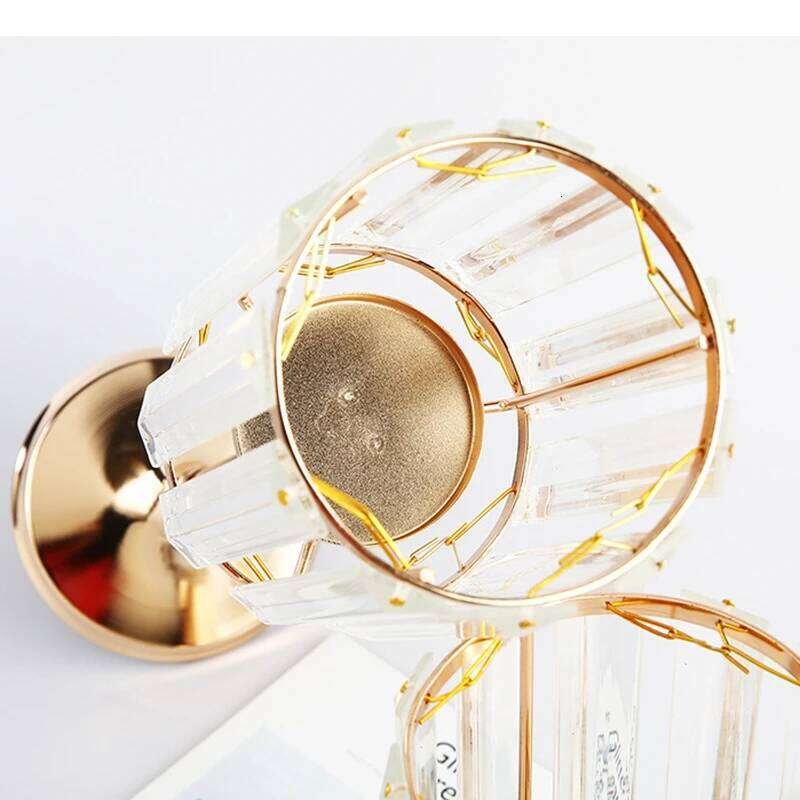 Glass Candle Holder Metal Stand Storage Ornament Candlestick Household Desktop Simple Crafts Candelabra Decoration H260310