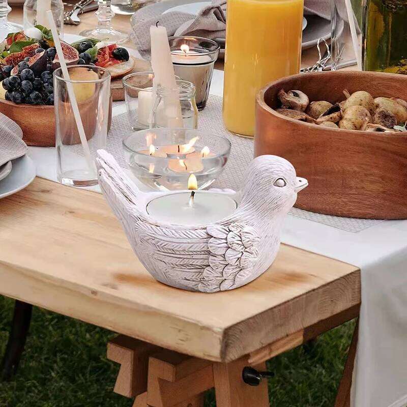 Resin Candle Holders Statue Candlesticks For Decoration Table Candleholder Sculpture Ornaments Living Room Mini Bird Elephant H260310