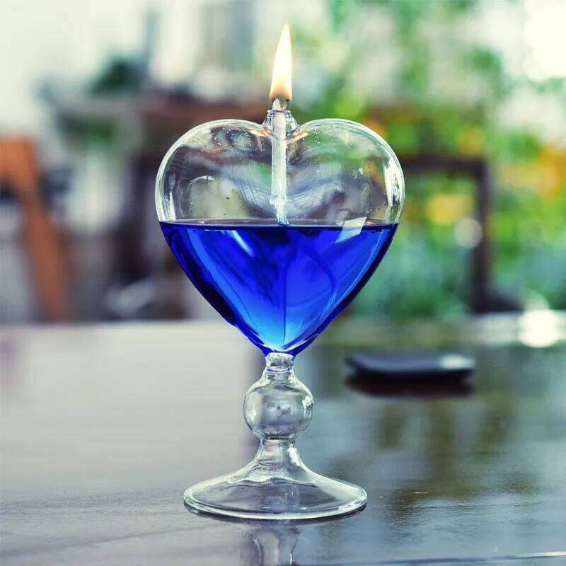 Oil Lamp Home Creative Hand-Made Heat-Resistant European Love Glass Candlestick or Wedding Decoration H260310
