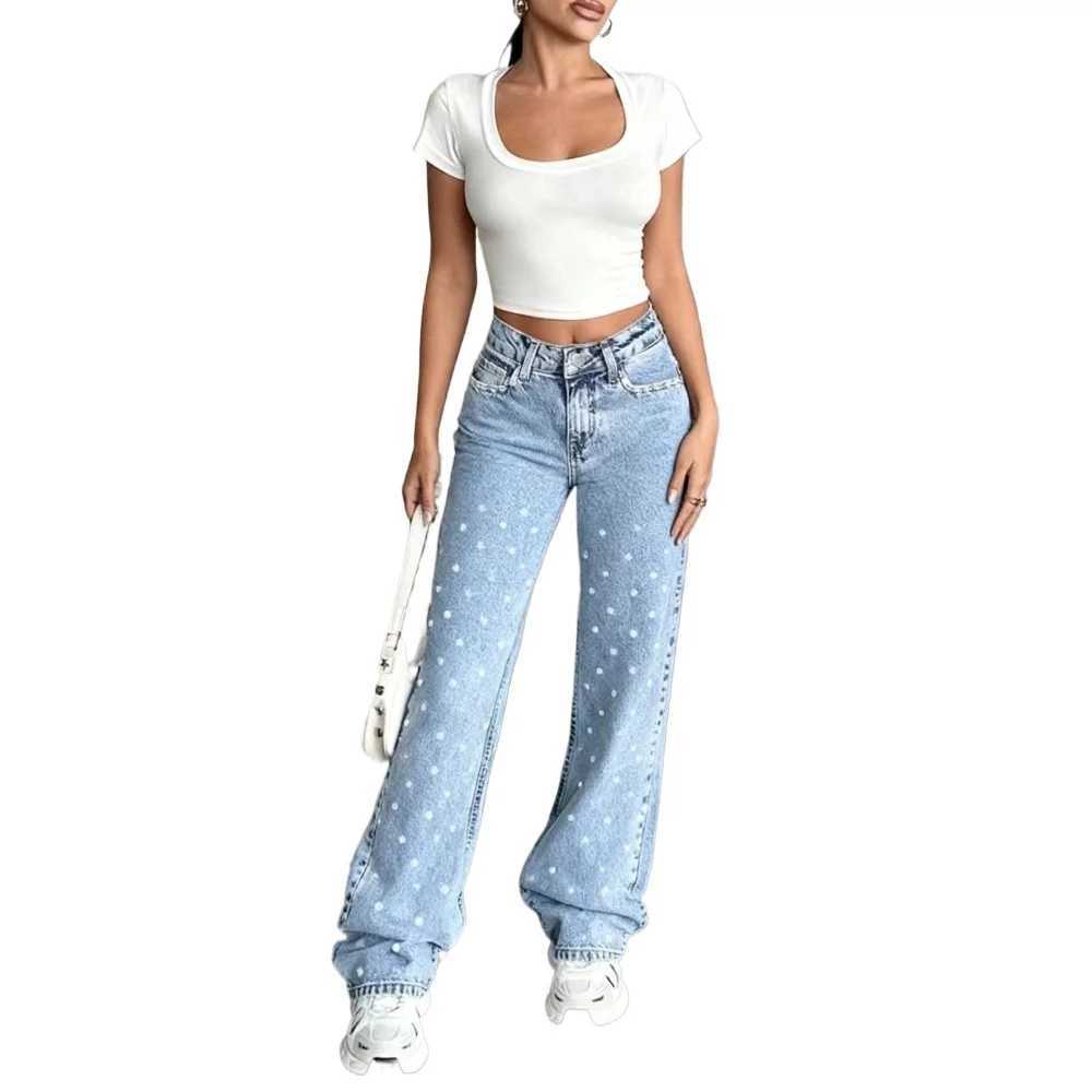 Womens High Waisted Baggy Jeans Denim Pants Y2K Aesthetic Vintage Design Loose Fit Comfortable Female Daily Casual Clothing a03 M260310
