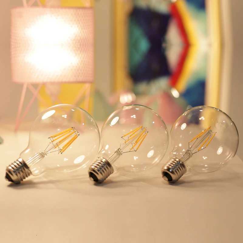 Bombiilas Retro Edison Filament LED Light Bulb E27 AC 220V 240V G80 G95 G125 Globe Light Glass Bulb 2W 4W 6W 8W Lampara LED Lamp H260310