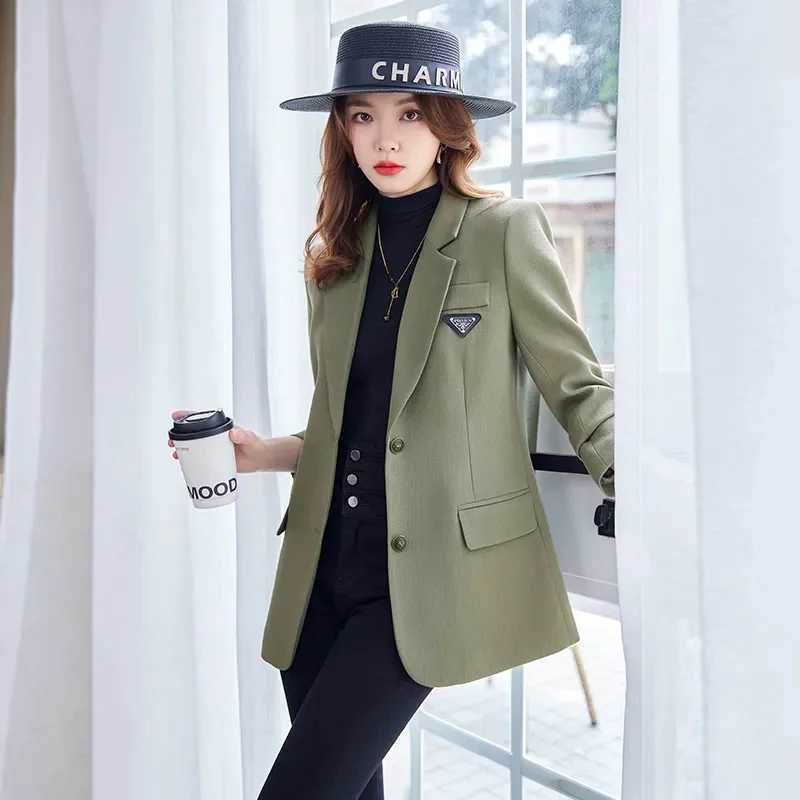 Blazer Jacket Female Spring Autumn 2025 New Casual Fashion Suit Coat Womens Textured Senior Overwear Popular This Year OutcoatT260310