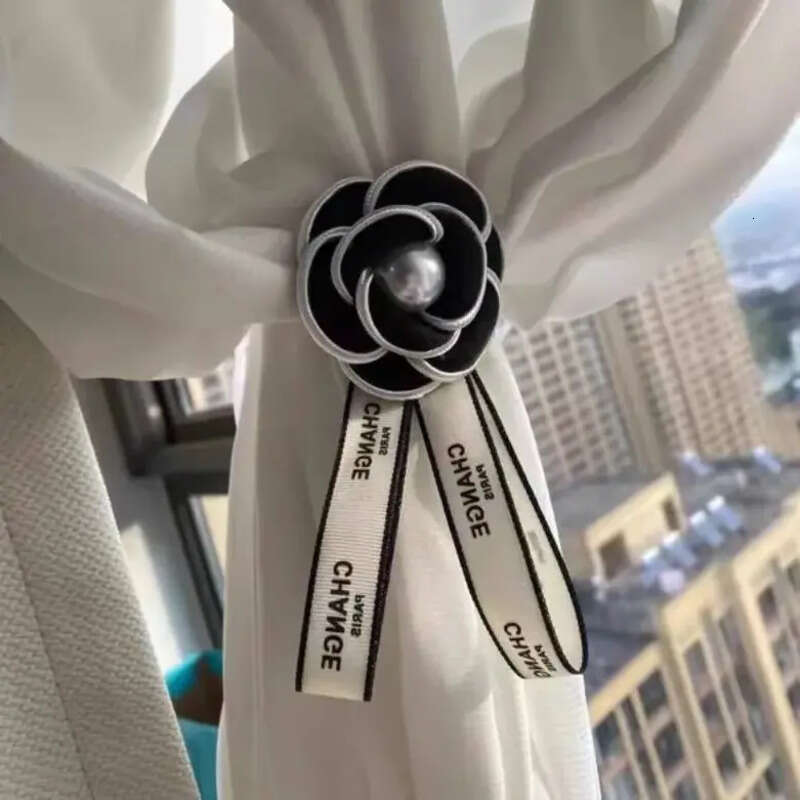 Camellia Flower Small Fragrance Style Tiebacks Simple Sheer Curtain Binding Bands Drawstring Storage Buckle Decorative Accessories