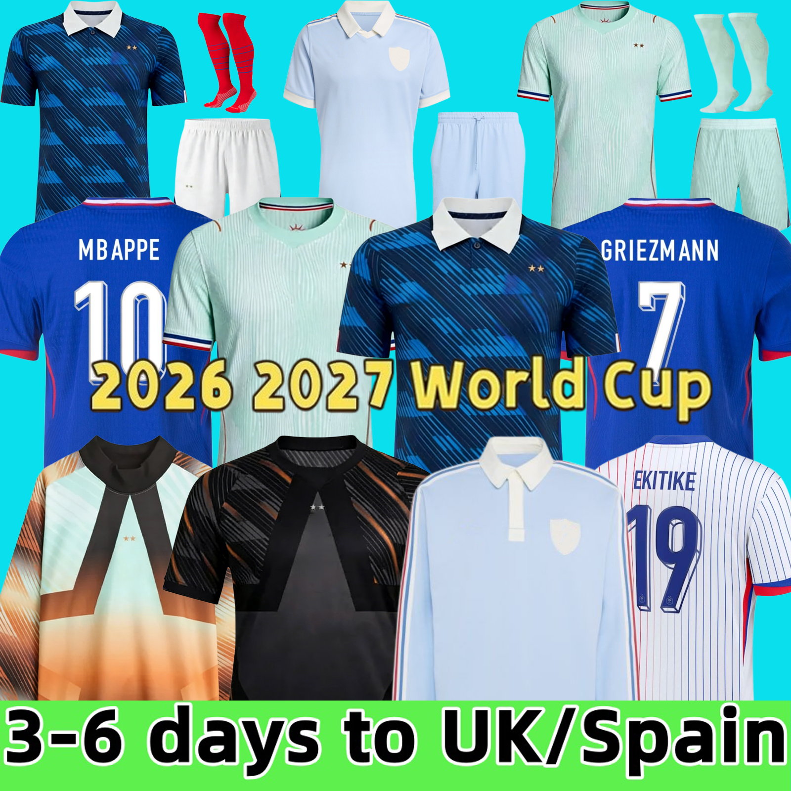 26 27 french soccer jersey MBAPPE GRIEZMANN 2026 2027 GIROUD PAVARO HERNANDEZ DEMBELE Maillots de football shirt equipement de foot Men kids kit enfants