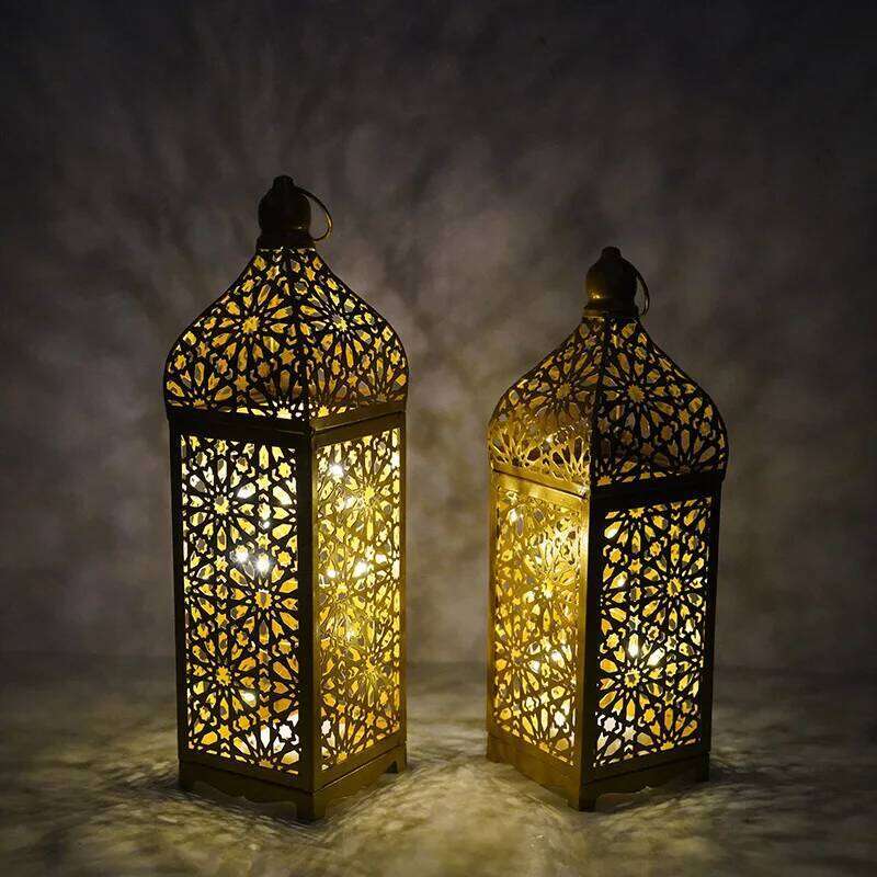 Metal Retro Moroccan Lantern Candelabra, Iron Candle Holder, Hurricane Lamp Candelabra Home Decor Accessories No Battery H260310