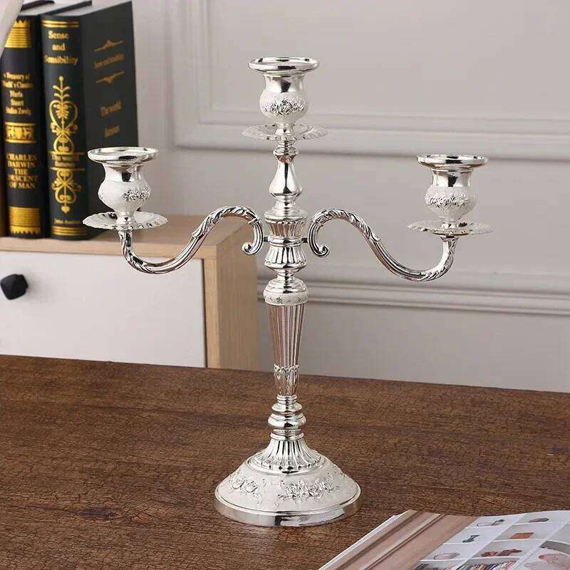 3 5 Arms Alloy Candlestick - Classic Candle Holder Wedding Centerpieces for Restaurant Hotel Home Candlelight Decoration H260310