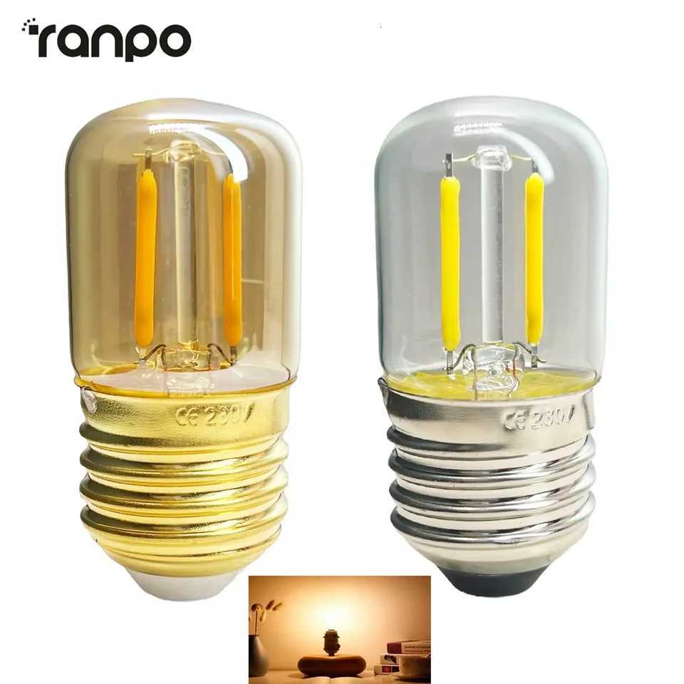 Mini E27 T28 Light Bulb Filament 1W 2200K Vintage Candle Light Ampoule Incandescent Spiral AC 220V Lamp Glass Bulb Vintage Warm H260310
