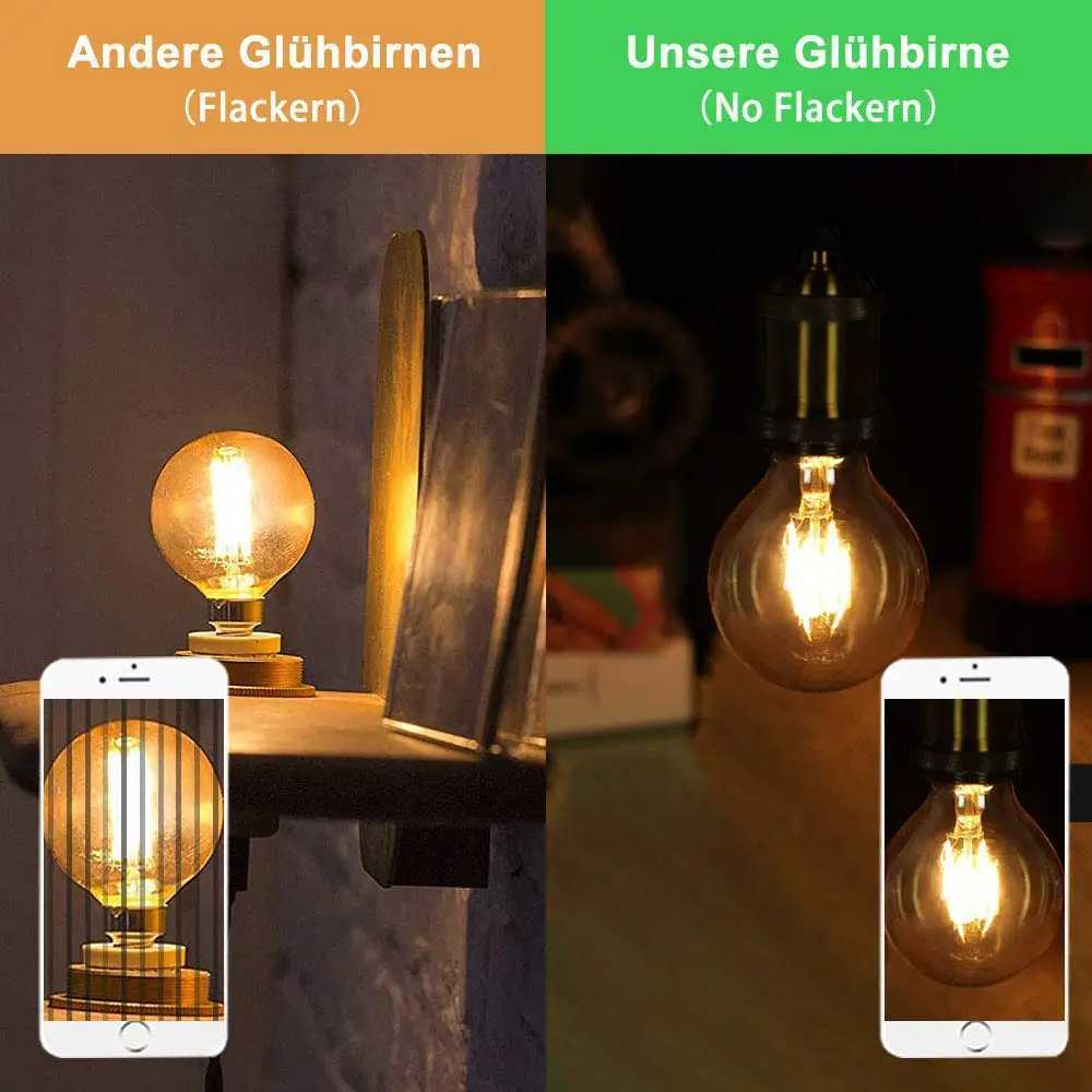 E27 Retro Edison LED Filament Bulb Lamp G80 Dimmable 220V Light Bulb 4W 8W Amber Glass Bulb Vintage Candle Light Home Decor H260310