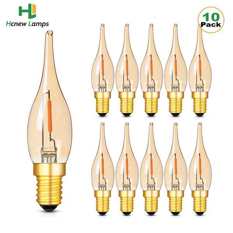 E12 E14 LED Light Bulb Candle Retro Vintage Filament Lamp 05W Candle Lamp C22TG Candelabra Chandelier Salt Lamp Led Night Light H260310