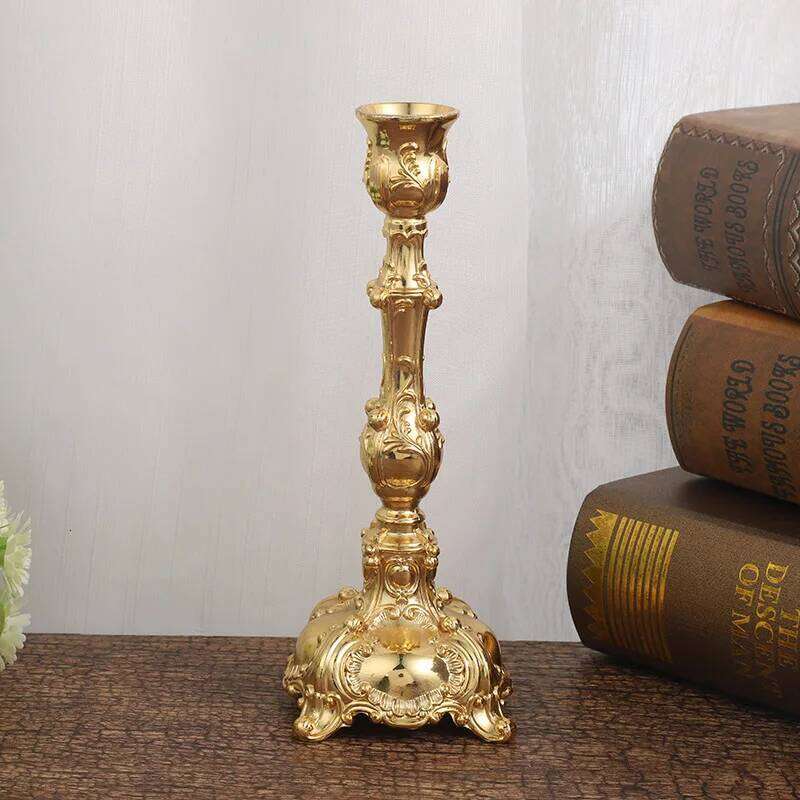 European Retro Zinc Alloy Candle Holder Hotel Wedding Party Crafts Romantic Candlelight Dinner Decor H260310