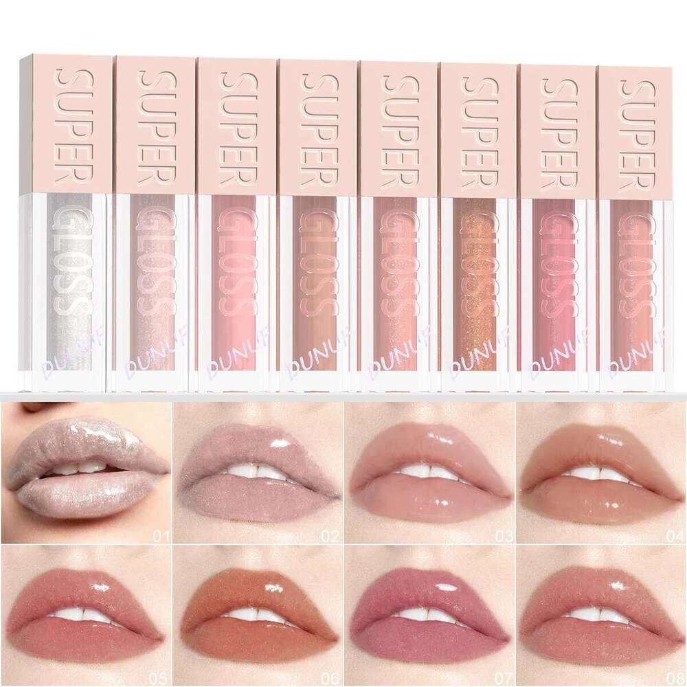 High-shine Lip Gloss Set Shimmer Pearlescent Lipstick Easy Color Waterproof Sweat-proof Non-stick to Cup Non-fading Z260310
