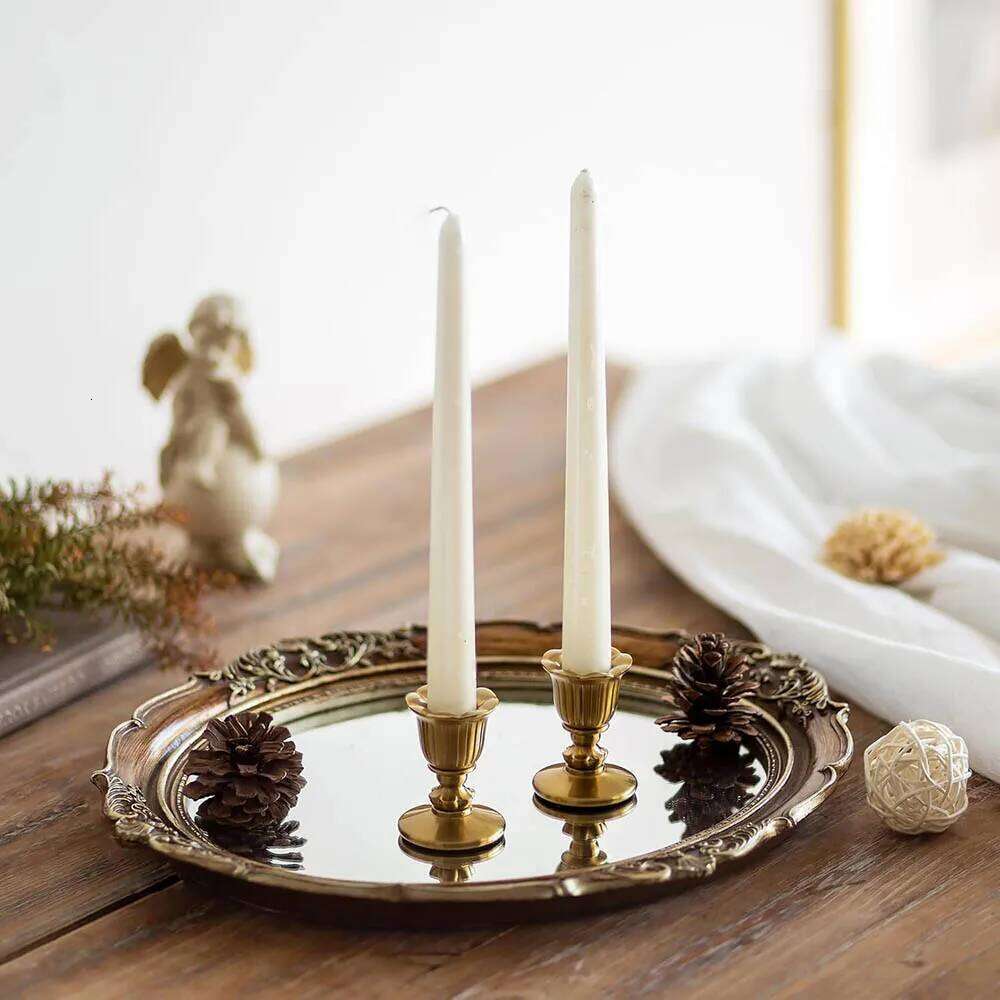 Vintage Candlestick Holders Brass,Taper Gold Candle Stick Victorian Style for Wedding Reception Christmas Decoration H260310