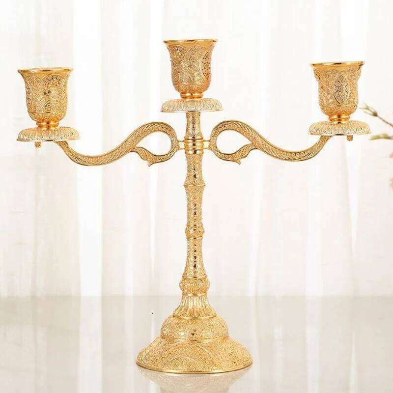 European Style Five-Head Three-Head Candlestick Wedding Table Decoration Candelabra For Dinner Hotel Home Lighting Decor Pieces H260310