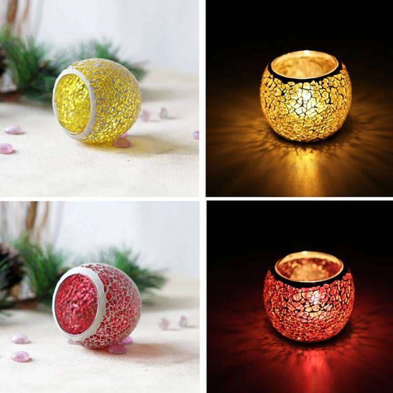 1PC Moroccan Mosaic Glass Votive Candle Holder Tea Light Candelabra Candlestick Home Decoration Tabletop Centerpiece H260310