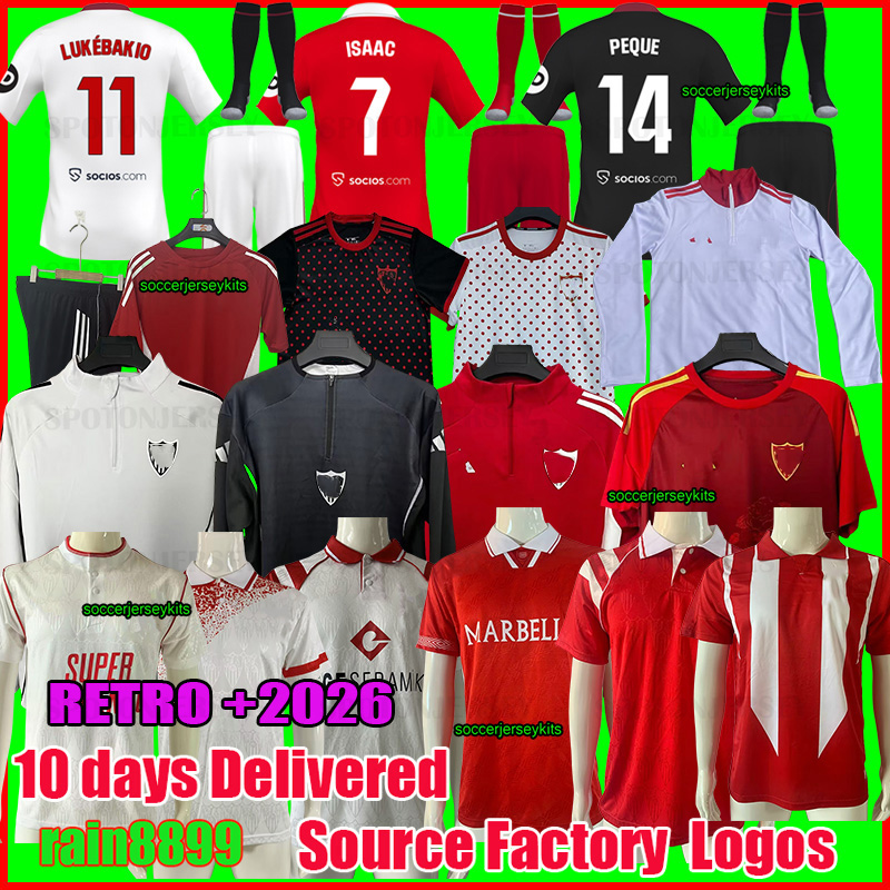 2025 Seville jersey Y.EN NESYRI soccer jerseys Sevillas SERGIO RAMOS ISAAC camiseta 25 26 football shirt L. OCAMPOS LUKEBAKIO RAFA MIR SUSO SOW Retro 91 92 93