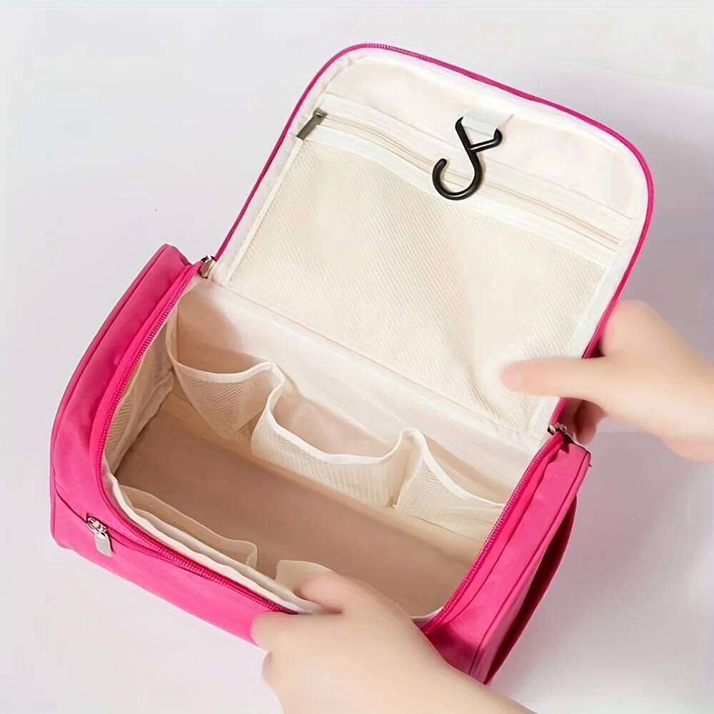 Large Capacity Travel Toiletry Bag - Multifunctional Cosmetic Organizer with Zipper for Men & Women, Durable Oxford Fabric XJ260310