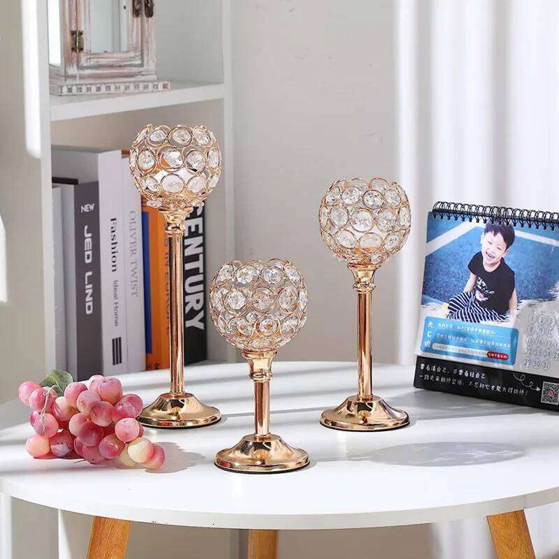 Creative crystal spherical candlestick ornaments for gatherings, parties, weddings, home celebrations, and candlelight dinners H260310