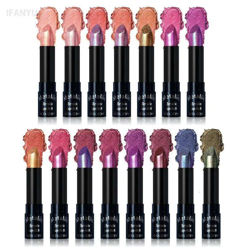 15 Colors Metallic Chameleon Waterproof Long Lasting Lip Gloss Pearlescent Glitter Diamond Lipstick Party Lips Makeup Z260310