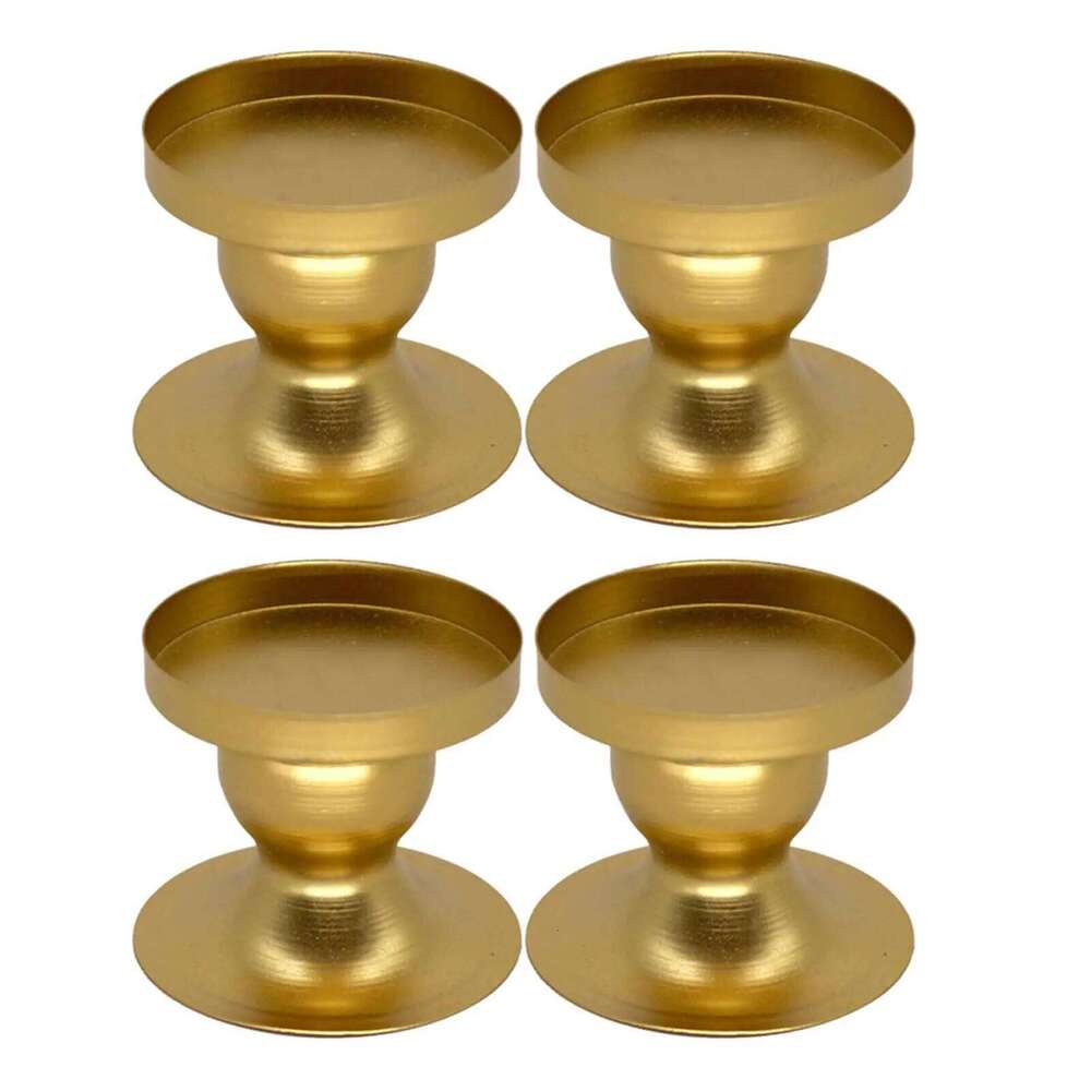 4Pcs Pillar Candle Candlestick Metal Structure Decorative Candlelight Holder for Wedding Table Centerpiece Durable H260310