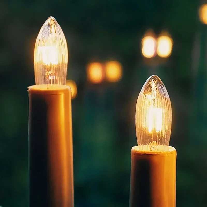E10 LED Warm Light Glass Bulbs Tapered Candles Replacement Bulbs for Lights Candle Arch Bathroom Kitchen Home Lamps Bulb Decor H260310
