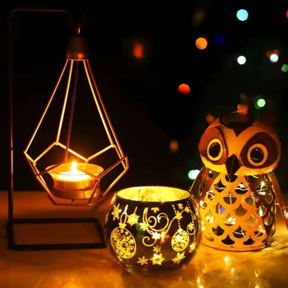 Glass Candlestick Votive Color Candle Cup Holder Tea Light Candelabra for Christmas Wedding Party Home Decore H260310
