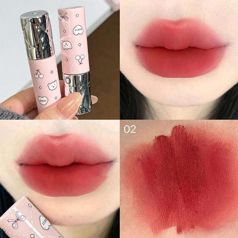 QIBEST Velvet Matte Ink Liquid Lipstick Long Lasting Sexy Red Gloss Non-stick Cup Waterproof Lip Tint Cosmetics For Women Z260310