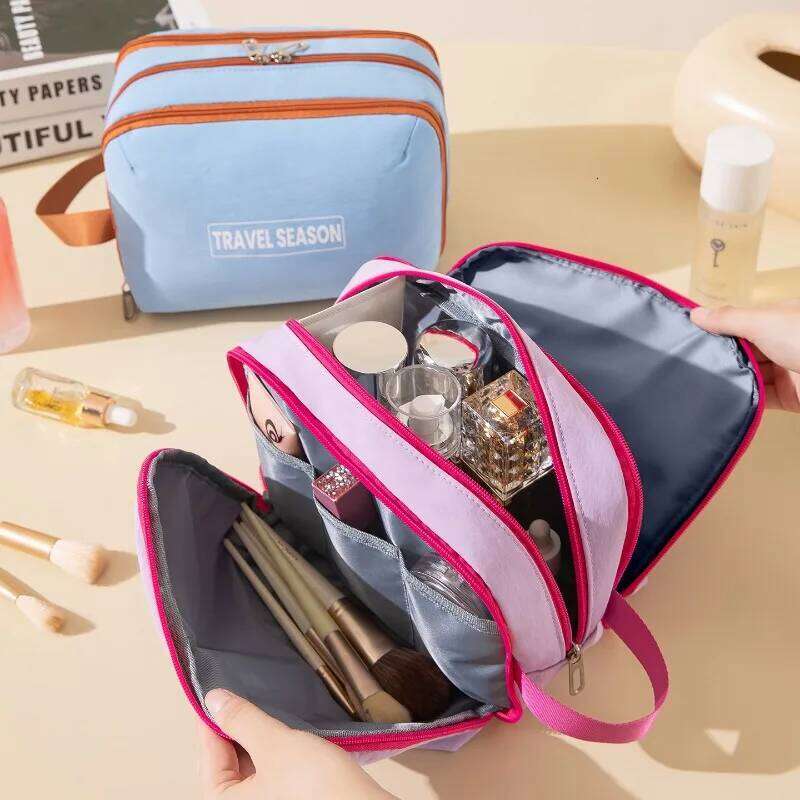 2026 Dopamine large-capacity three-layer toiletry bag, portable cosmetic partition storage bag XJ260310