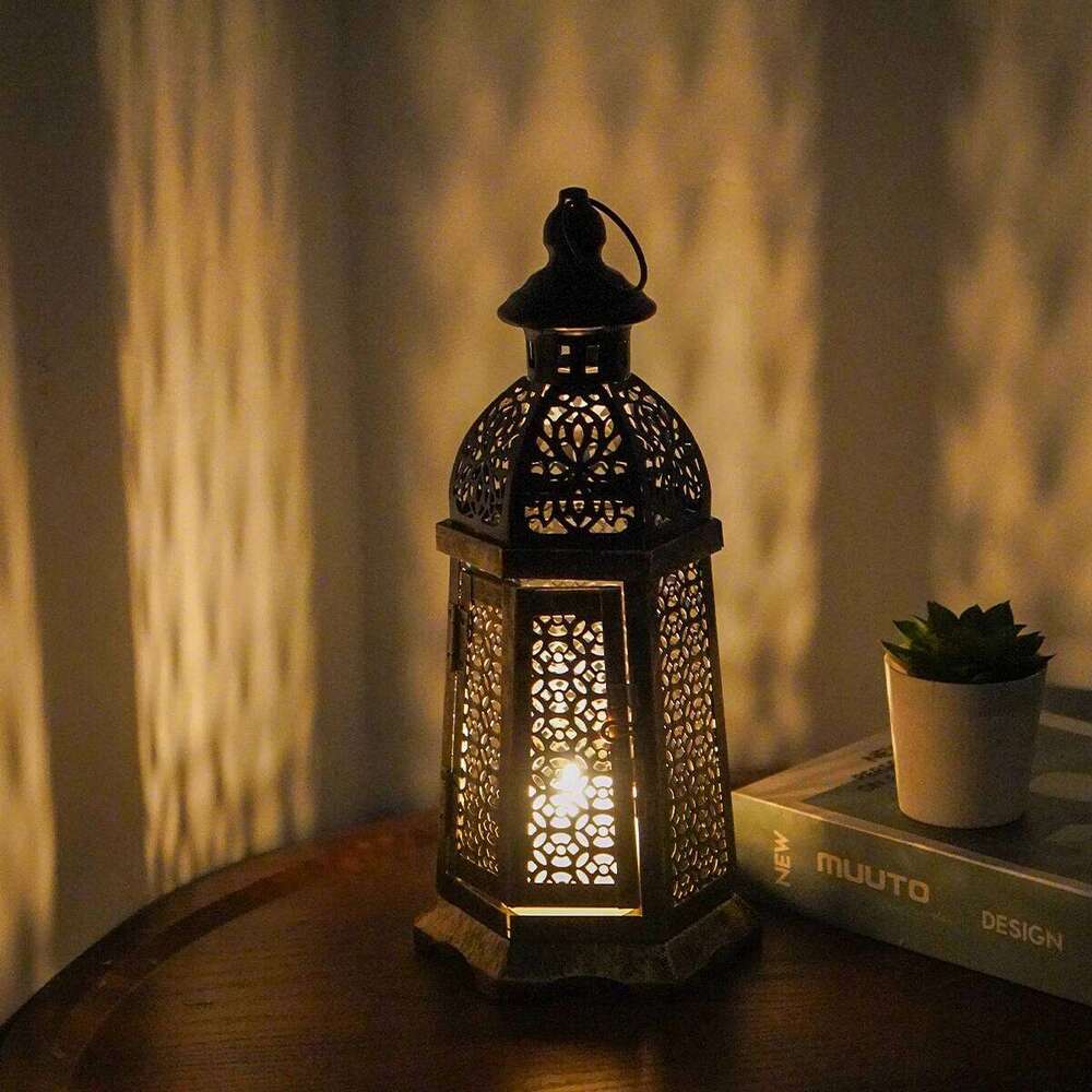 1PC Vintage Iron Decoration Holder, Modern Farmhouse Wall Mounted Candle Lantern Festive Decoration, H260310