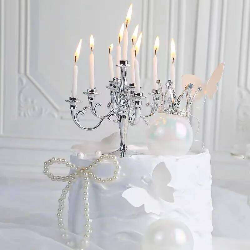 Retro European Luxury Candlesticks Cake Candlestick Baking Birthday Party Wedding House Decoration Accessories H260310