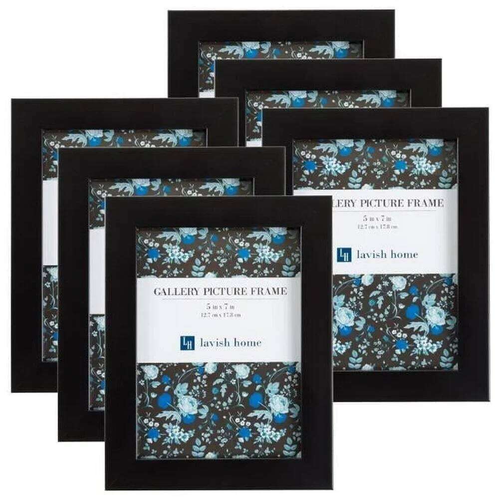 Set of 6 Black Picture Frames 5x7 Easy Hanging or Standing Gallery Frame Photos Artwork Documents Home Office Decor H260310 - view 3