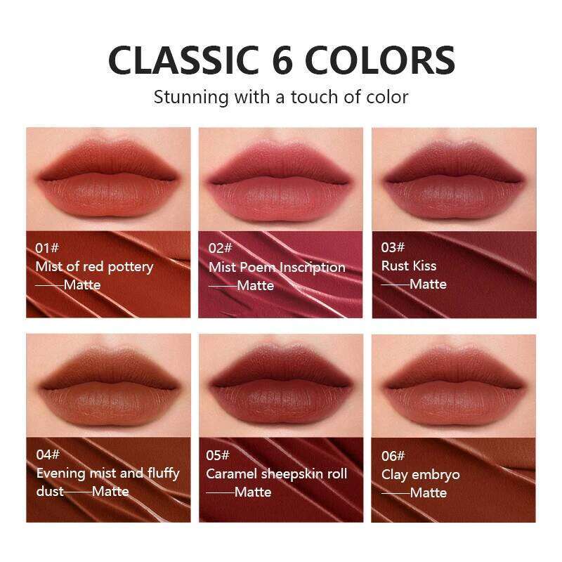 Matte Lipstick Has A Smooth Texture Moisturizing Effect Long Lasting Color And Not Easy To Remove It Is Suitable For Autumn Z260310