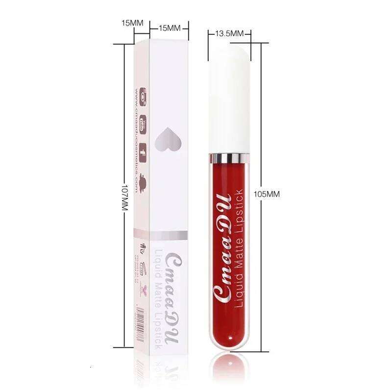 18 Colors Matte Lipstick Waterproof Long Lasting Velvet Texture High Saturation Lip Gloss Easy Color Non-stick Cup Lips Makeup Z260310