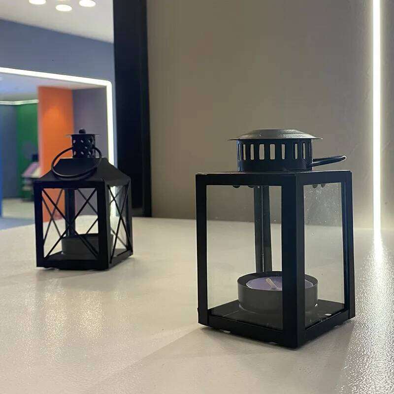 Simple pony lamp portable wrought iron retro candle holder home decoration ornament H260310