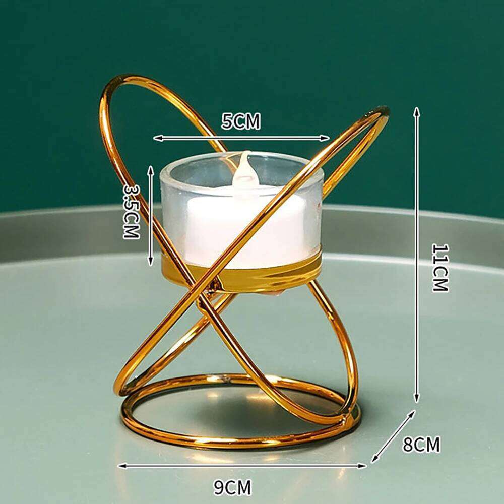 Modern Iron Candlestick Decor Ornaments Candle Stand Holder Retro Style Candlelight Dinner Props Bedroom H260310