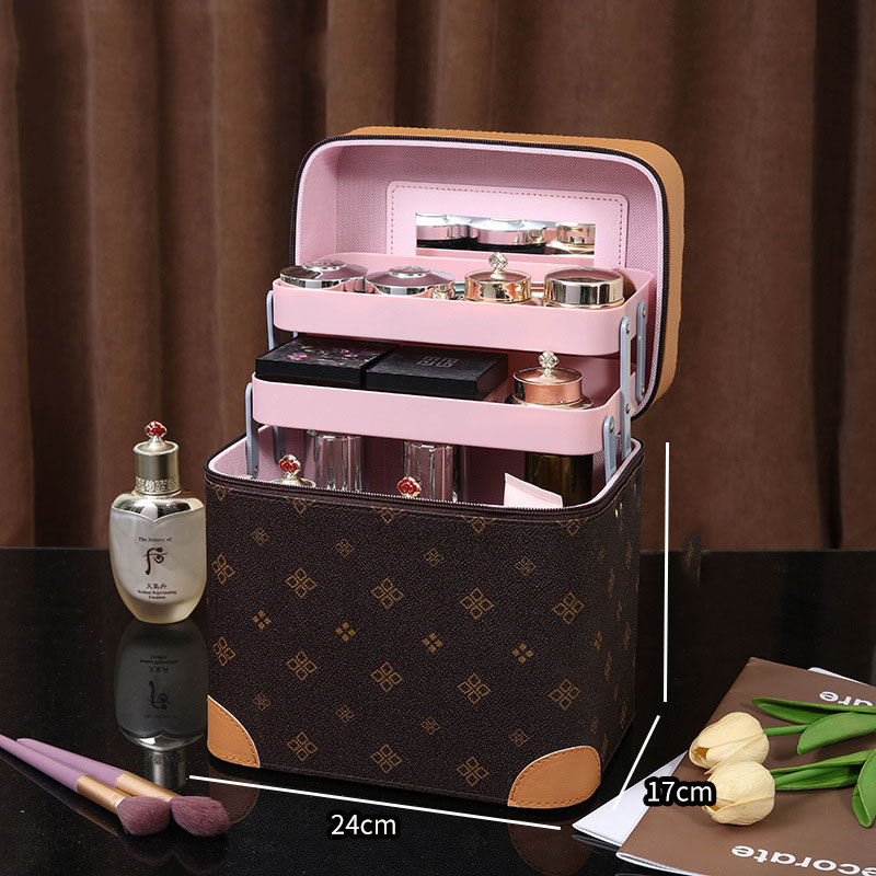 new Free delivery Cosmetic Bags Fashionable and lightweight portable makeup case portable multi-layer storage box