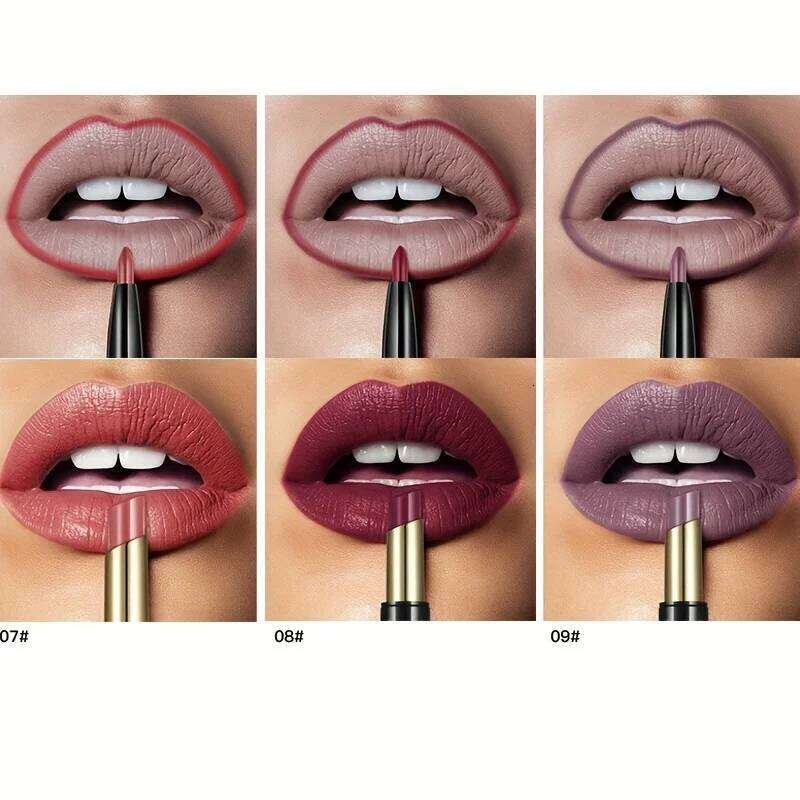 1PC 2-in-1 Dual End Matte Liner Lipstick Pencil - Long-Wear Smudge-Proof Velvet Lip Contour, Define & Fill Z260310