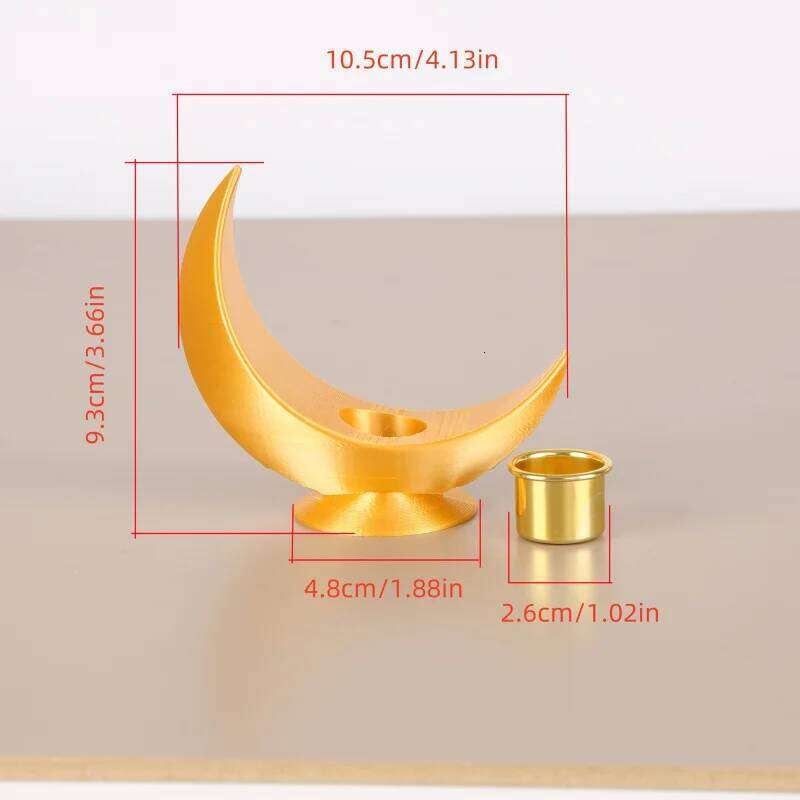 1 Piece Black Crescent Moon Candle Holder Printed in 3D - Gothic Style Table, Plastic Decoration for Halloween H260310