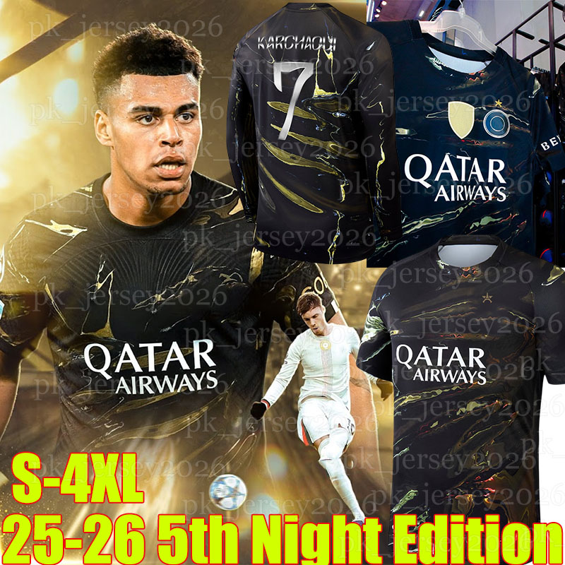 4XL 25-26 5th VITINHA Soccer Jerseys Paris fifth KVARATSKHELIA G.RAMOS O.DEMBELE B.BARCOLA D.DOUE JOAO NEVES HAKIMI PACHO SAFONOV men kids kits socks set football shirt