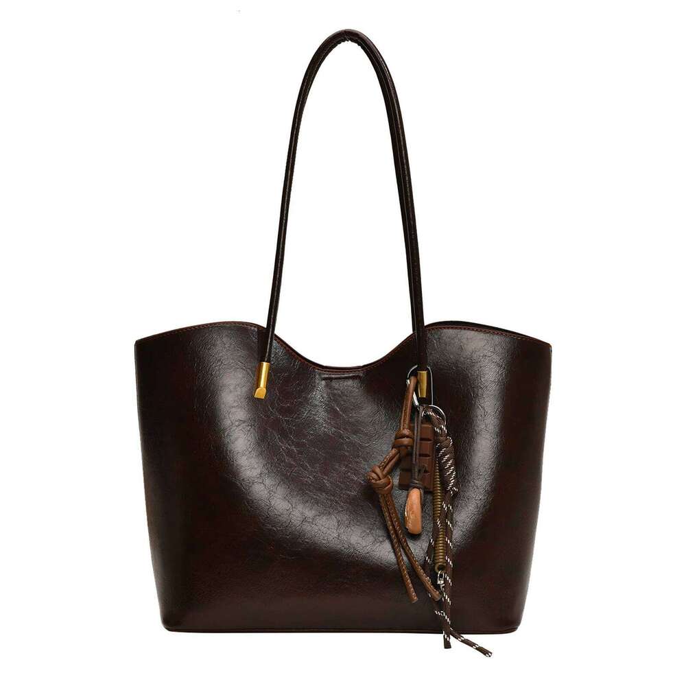 Women PU Leather Solid Color w/ Zipper Single Shoulder Tote Bag Large Capacity Handbag for Outing Commuting XJ260310