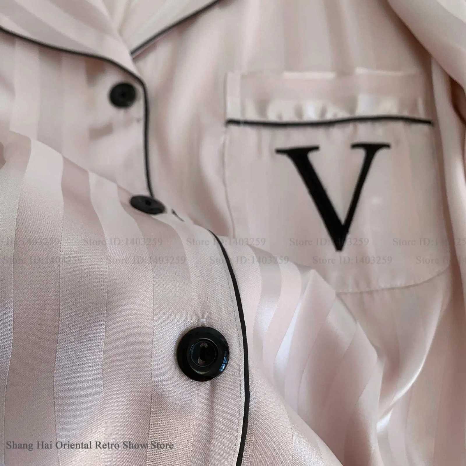 Spring Summer Female Pajamas Set Lingerie Silky Satin Sleepwear Long Sleeve Pijamas Suit Loose Casual Home Clothes LoungewearT260310