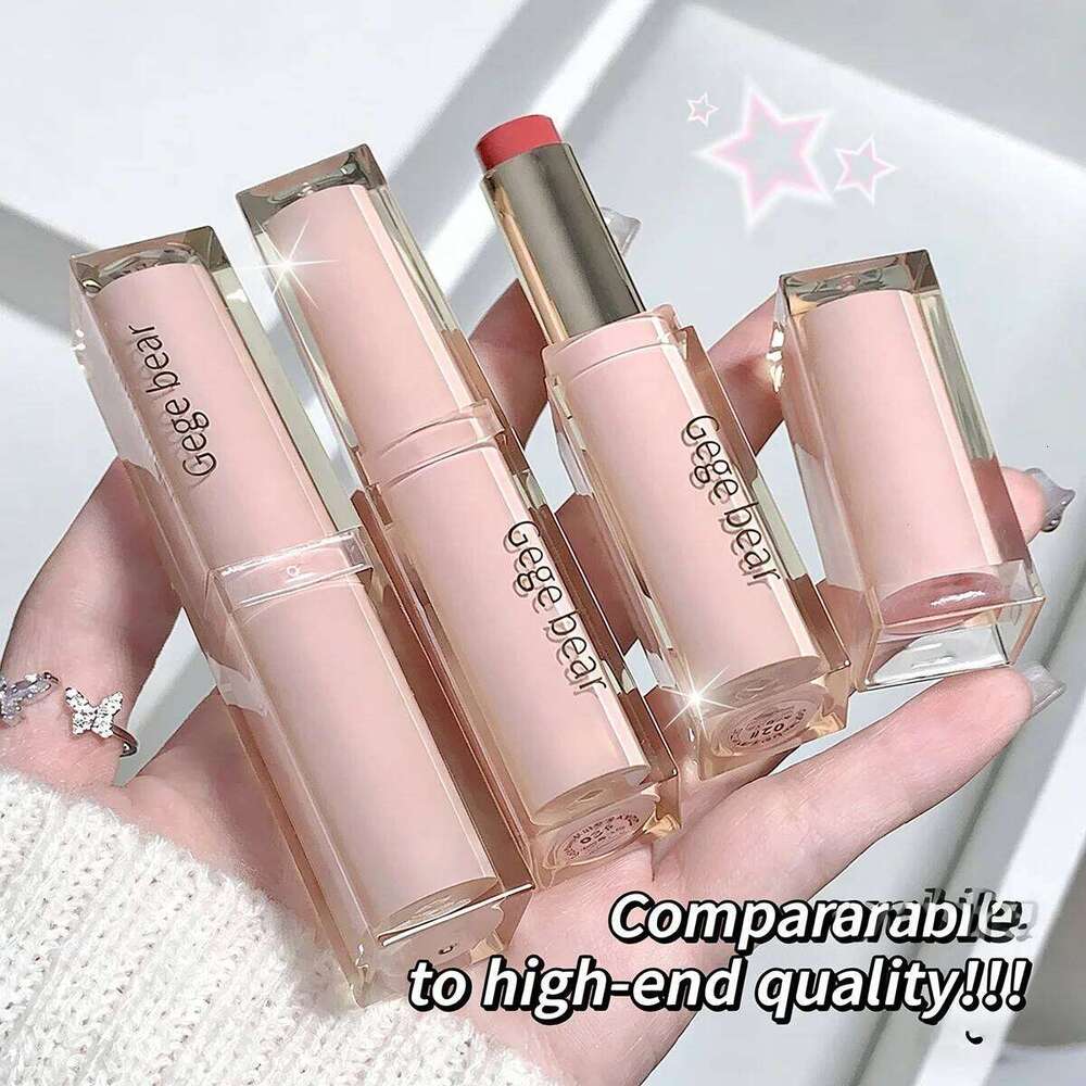 Silky Glossy Lipstick Gege Bear Pump Lips Moisture Water Bomb Comfortable Ultra Sheen Non-Stick Cup Lip Balm Z260310