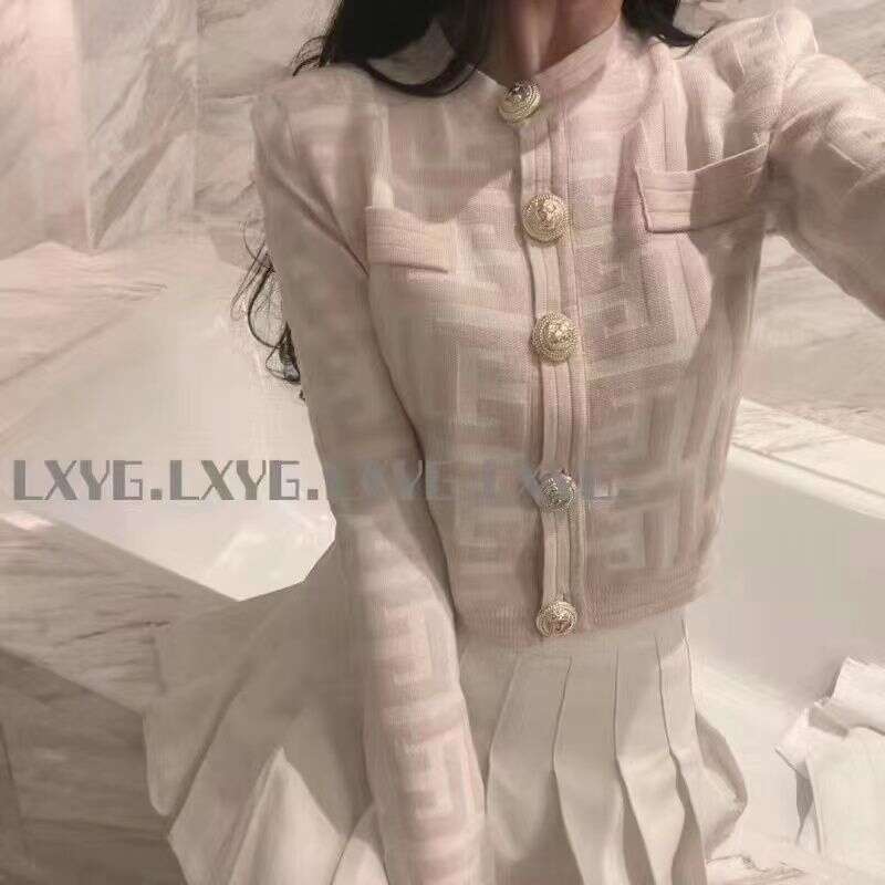 French Retro Style Small Fragrance Knitted Cardigan For Women, Autumn And Winter 2024 New Elegant Socialite Short Sweater Coat