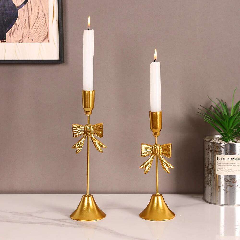 European Style Romantic Dining Decoration Retro Candlelight Dinner Props Wedding Table Candle Stand Exquisite Candlestick H260310