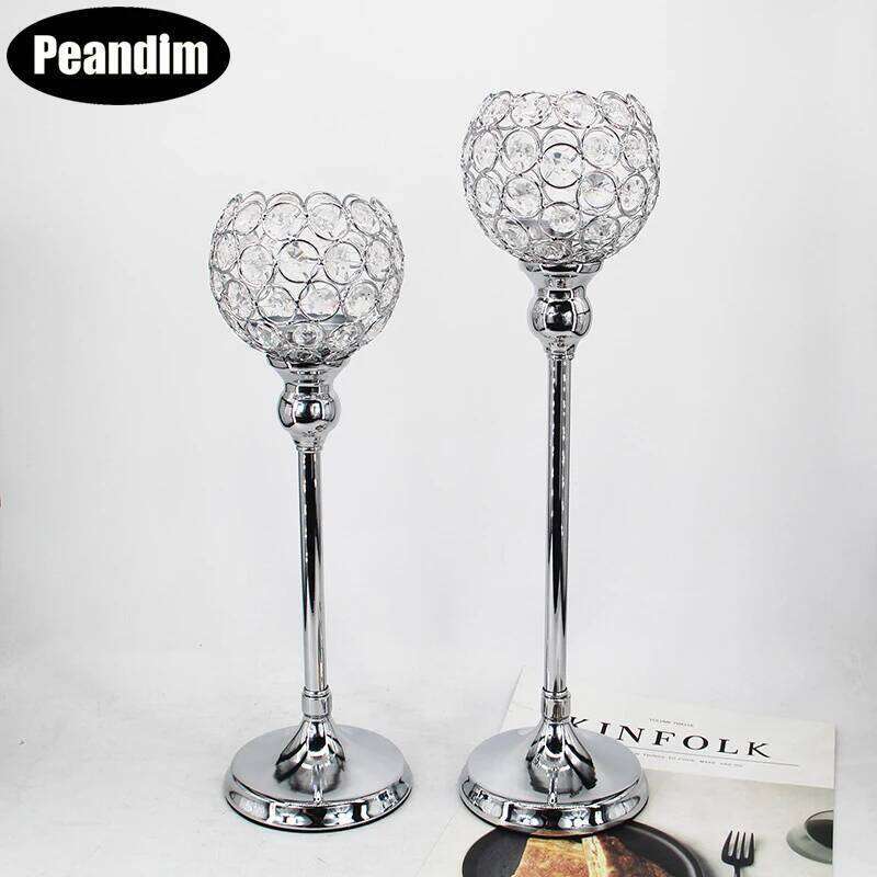 Europe Wedding Candelabra Centerpieces Gold Silver Holders Crystal Candle Lantern For Home Party Hotel Decoration H260310