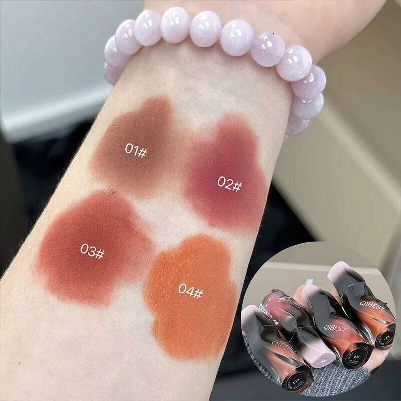 QIBEST 1PC Sexy Red Women's Long Lasting Waterproof Liquid Lipstick Matte Mud Non-Stick Cup Lip Gloss Tint Makeup Z260310