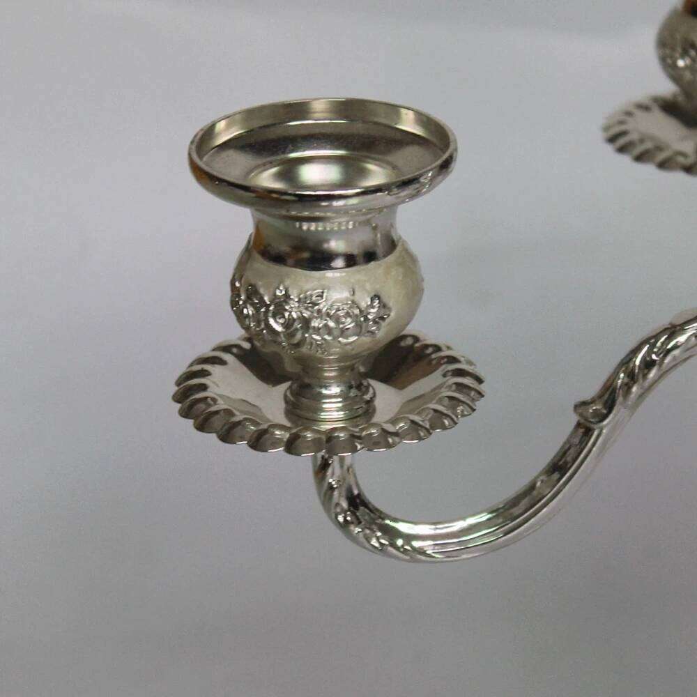 New arrival silver 5 arms candelabra zinc alloy metal candle holder for wedding/ events/ party centerpiece/ home decor H260310