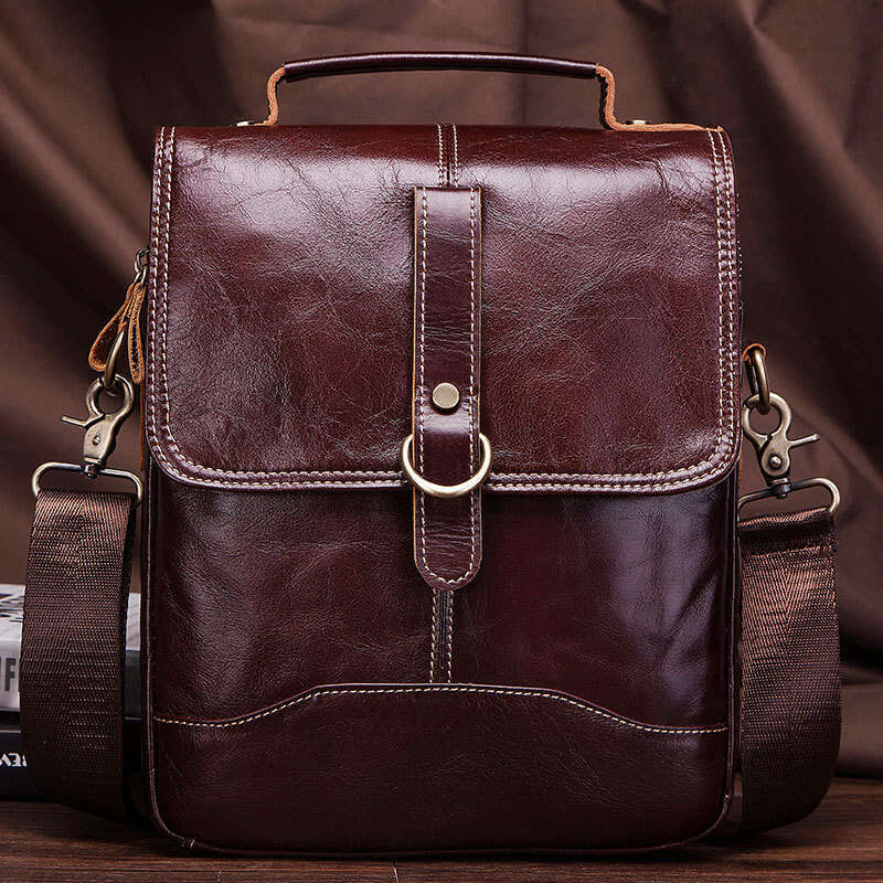 Luxury Shoulder Bags Totes Hobo Vintage Vertical Flap Crossbody In Genuine Leather For Men Double Layer Zipper Top Grain Cowhide Single Bag SENYY