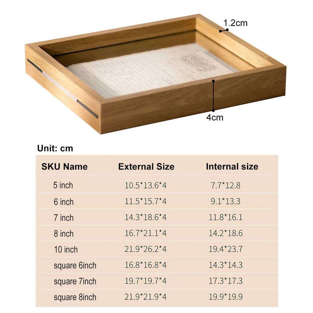 Wood Specimen With Real Glass Frame,Picture For Wedding Picture Frame Desktop Photo Decor H260310 - view 5