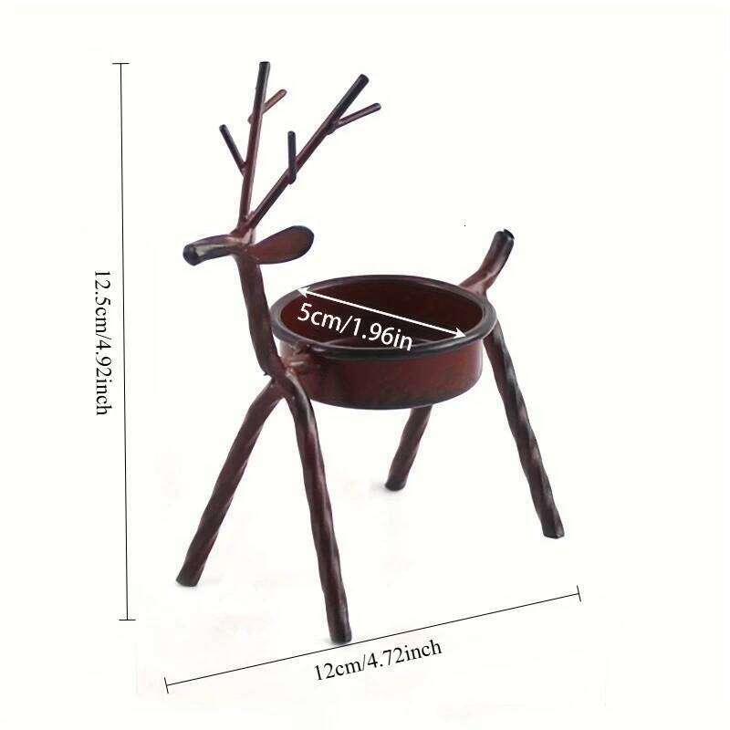 1PC Art Craft Deer Candle Holder Iron Metal Stand for Home Table Desk Birthday Party Atmosphere Decoration H260310