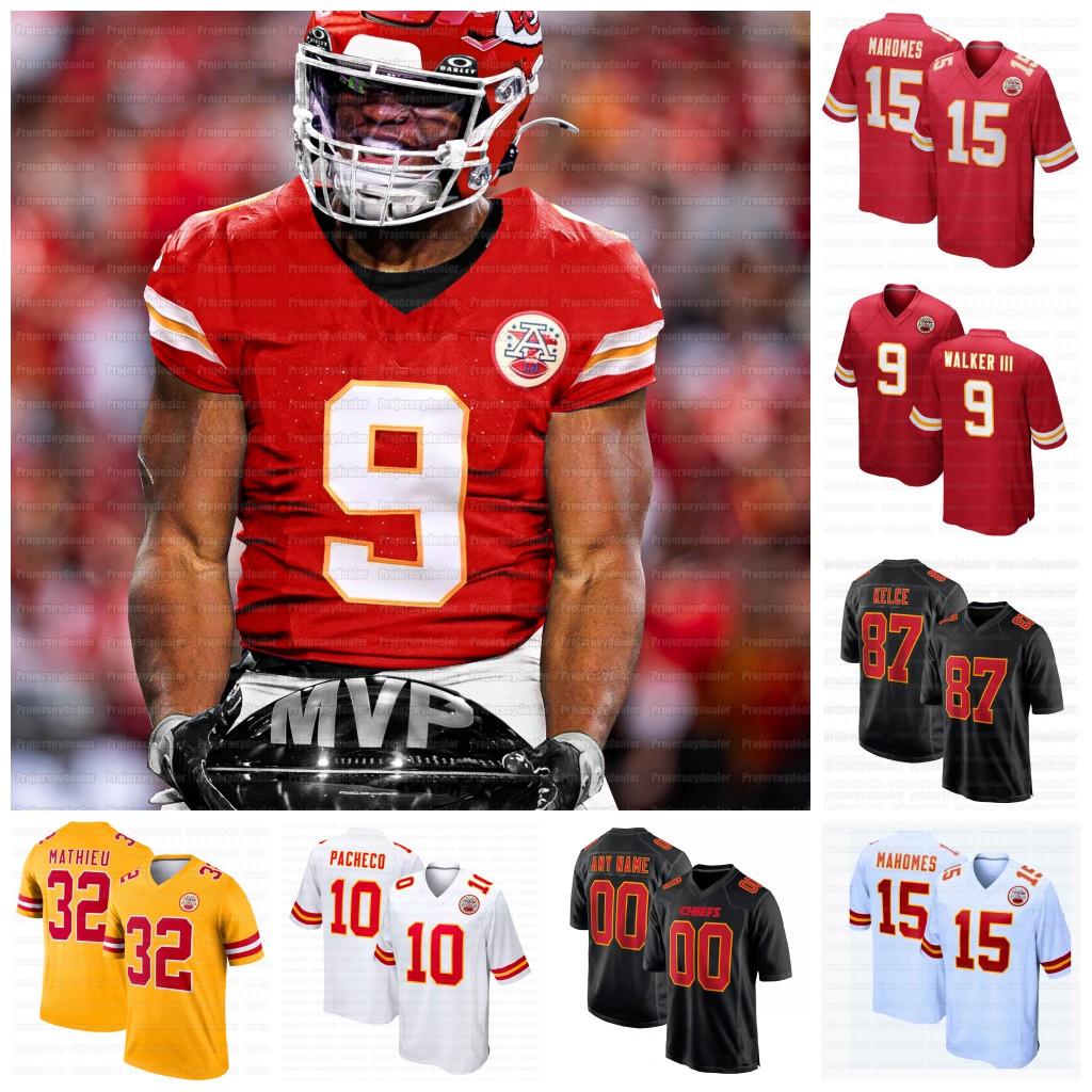 Justin Fields 9 Kenneth Walker III Patrick Mahomes Chief 2026 Football Jerseys Travis Kelce JuJu Smith-Schuster Jaylen Watson Chris Jones